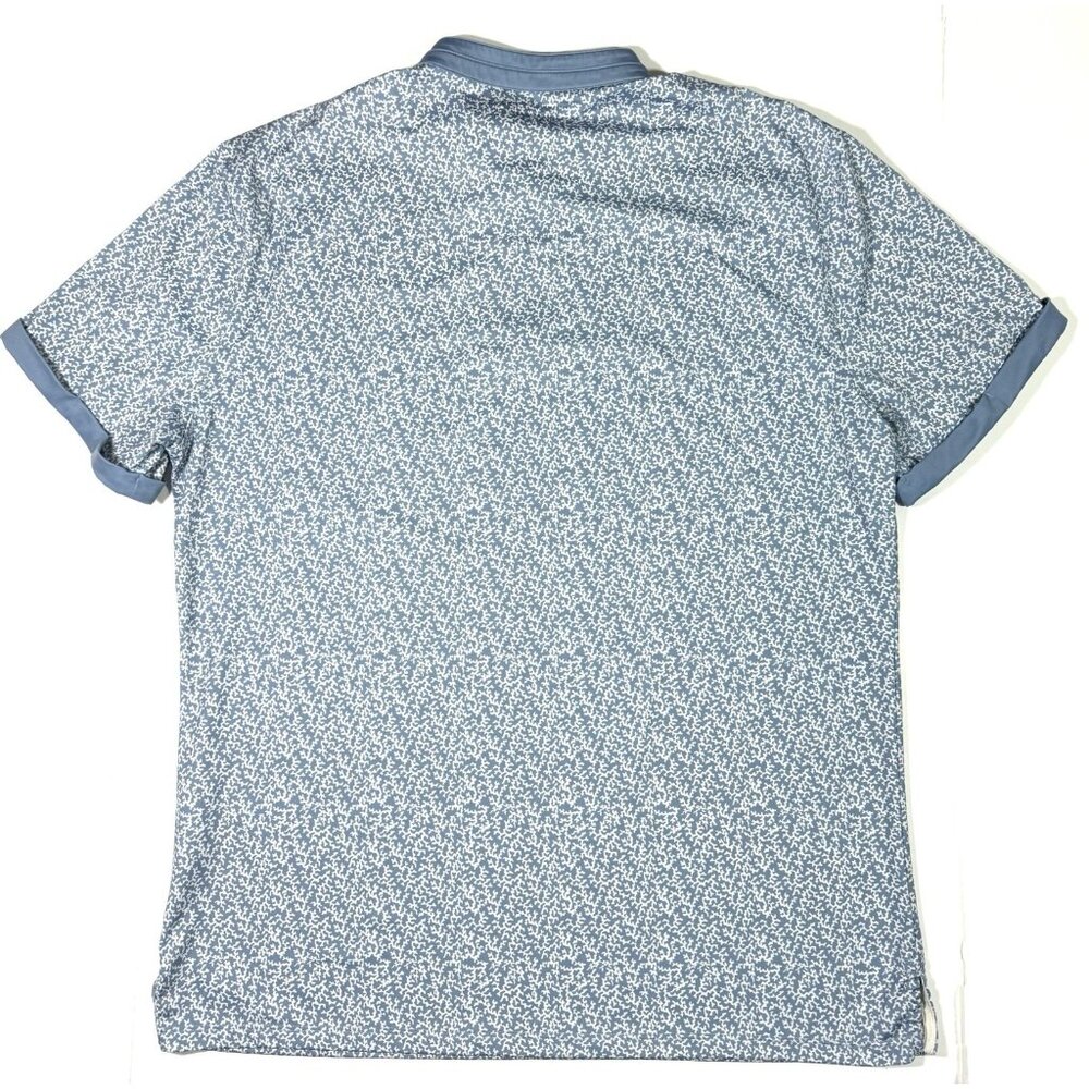 Mantra Mens Catalyst Polo Shirt Size XL Blade Collar Performance Golf Blue Print - Picture 3 of 9
